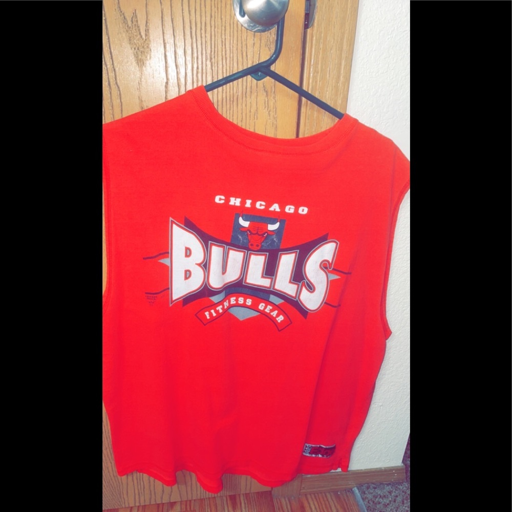 VINTAGE RARE PRO EDGE  Chicago Bulls MUSCLE T SHIRT SIZE ADULT L/XL